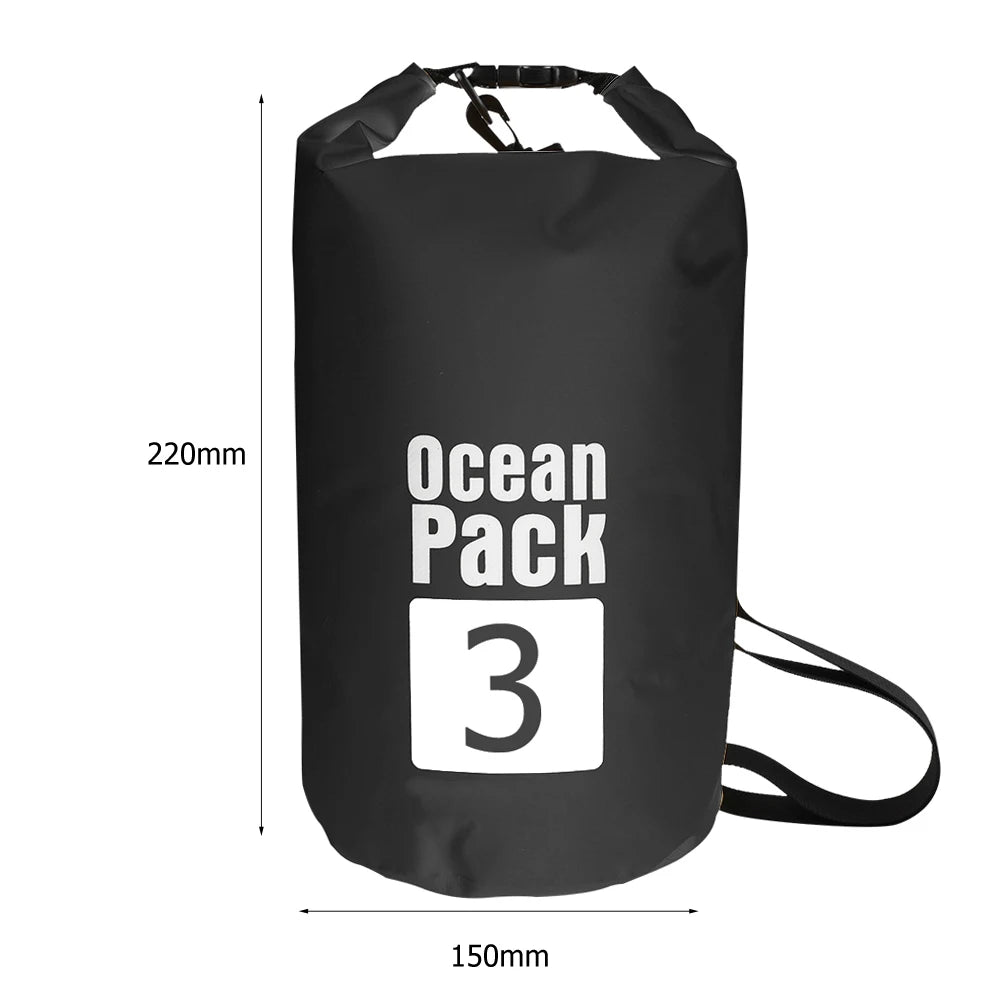 Waterproof Dry Bags for Swimming, Kayaking, Rafting, and Trekking - Available in 2L, 3L, 5L, 10L, and 15L Sizes