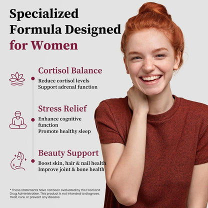 17-In-1 Cortisol Supplements for Women, 8322Mg with Collagen, Magnesium Glycinate, Ashwagandha, L-Theanine for Relaxation, Stress and Sleep Support, Cortisol Reducer for Women- 120 Capsules