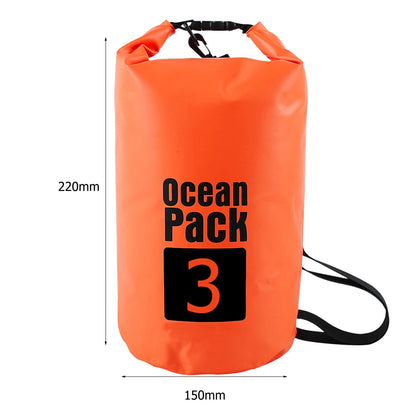 Waterproof Dry Bags for Swimming, Kayaking, Rafting, and Trekking - Available in 2L, 3L, 5L, 10L, and 15L Sizes