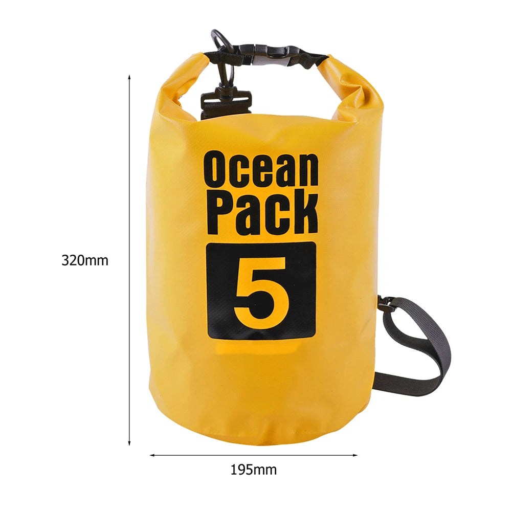 Waterproof Dry Bags for Swimming, Kayaking, Rafting, and Trekking - Available in 2L, 3L, 5L, 10L, and 15L Sizes