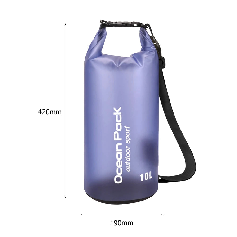 Waterproof Dry Bags for Swimming, Kayaking, Rafting, and Trekking - Available in 2L, 3L, 5L, 10L, and 15L Sizes