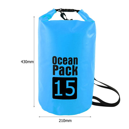 Waterproof Dry Bags for Swimming, Kayaking, Rafting, and Trekking - Available in 2L, 3L, 5L, 10L, and 15L Sizes