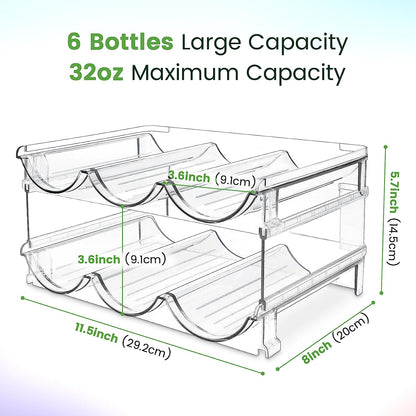 Cabinet Water Bottle Organizer Set - Stackable Storage Racks for Efficient Bottle Management (2-Pack)