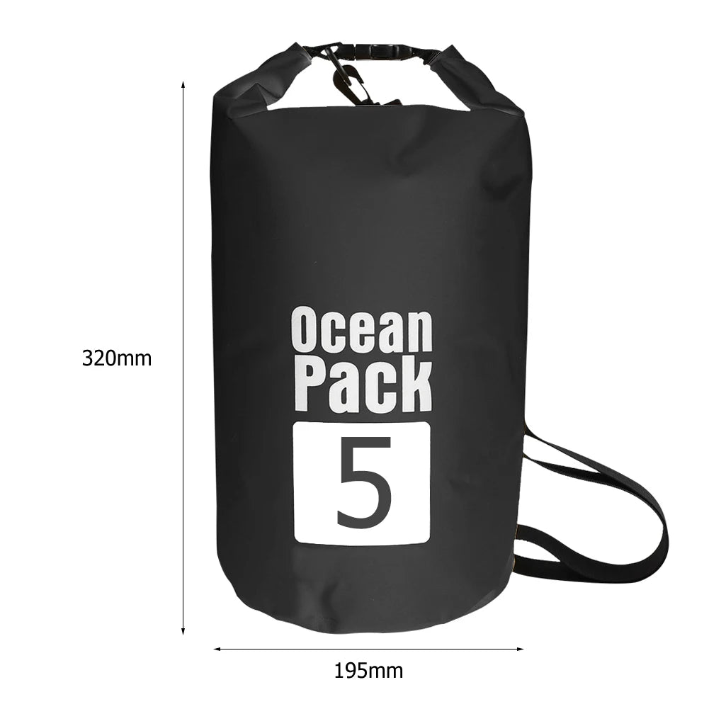 Waterproof Dry Bags for Swimming, Kayaking, Rafting, and Trekking - Available in 2L, 3L, 5L, 10L, and 15L Sizes