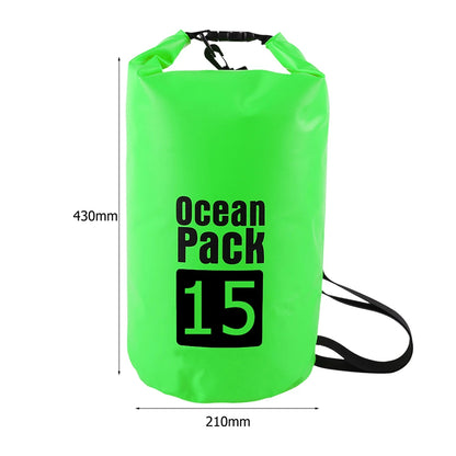 Waterproof Dry Bags for Swimming, Kayaking, Rafting, and Trekking - Available in 2L, 3L, 5L, 10L, and 15L Sizes