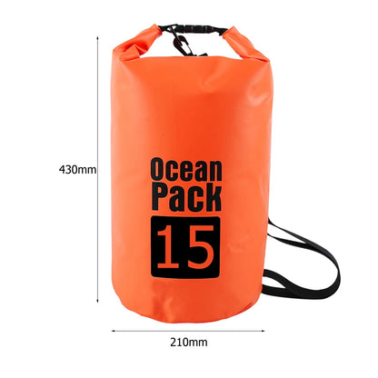 Waterproof Dry Bags for Swimming, Kayaking, Rafting, and Trekking - Available in 2L, 3L, 5L, 10L, and 15L Sizes