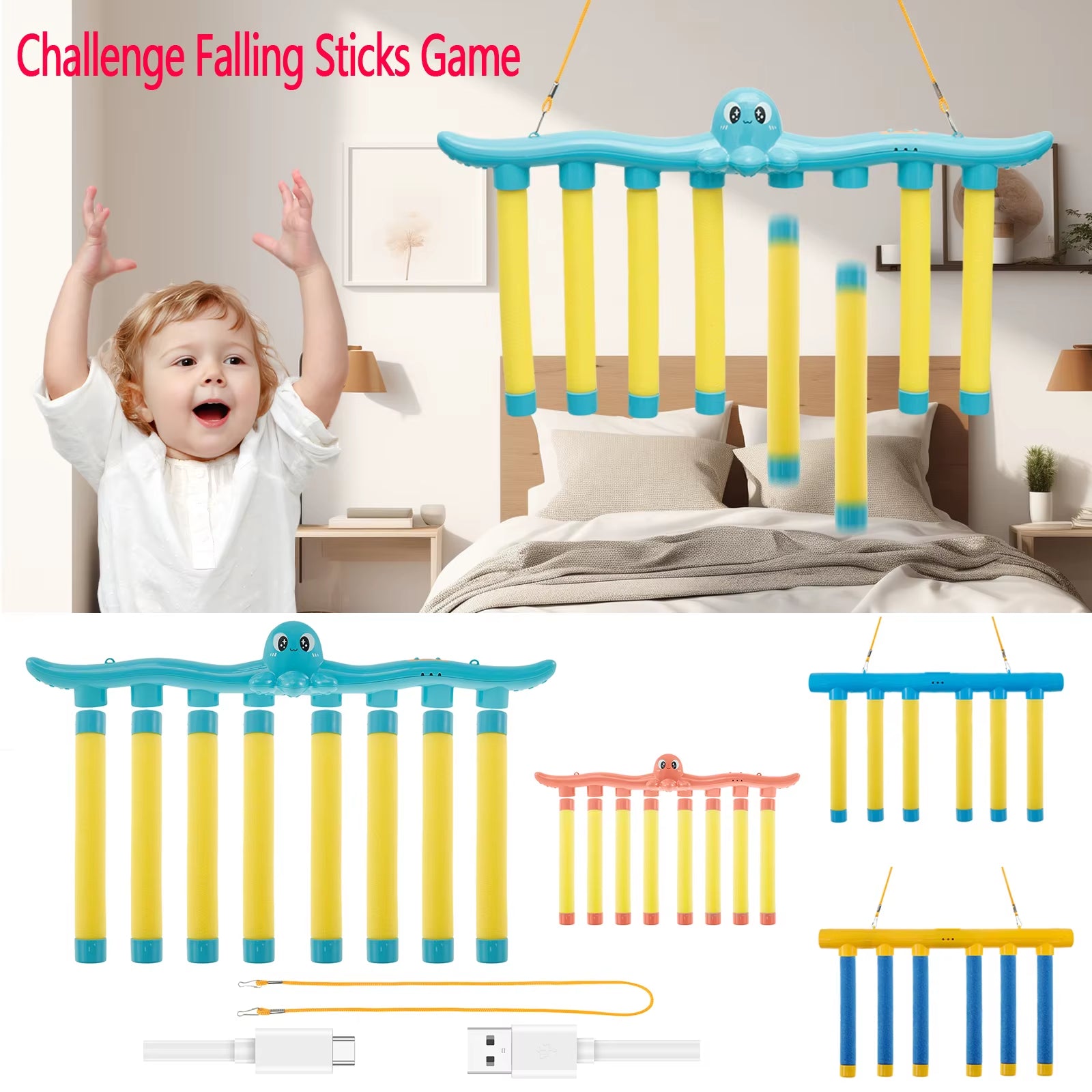 Falling Sticks Challenge: Educational Hand-Eye Coordination Game for Kids - Interactive Parent-Child Sports Toy